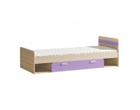 Jednolôžková posteľ s roštom a matracom Ego L13 80 - jaseň / fialová