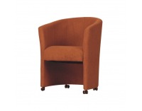 Konferenčné kreslo na kolieskach Eliza - hnedá látka