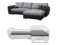 Rohová sedačka s rozkladom a úložným priestorom Sofia P - čierna / sivá