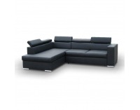 Rohová sedačka s rozkladom a úložným priestorom Lote 2 L - čierna
