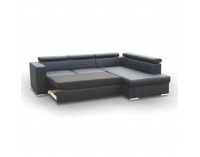 Rohová sedačka s rozkladom a úložným priestorom Lote 2 P - čierna