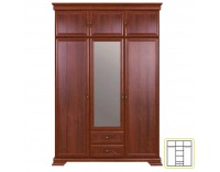 Rustikálna šatníková skriňa so zrkadlom Boltis 7 3D - orech ecco