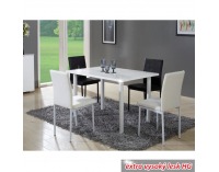 Jedálenský stôl Unita - biela / biely vysoký lesk