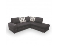 Rohová sedačka s rozkladom a úložným priestorom Mulan P - čierna
