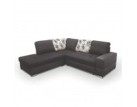 Rohová sedačka s rozkladom a úložným priestorom Mulan L - čierna