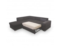Rohová sedačka s rozkladom a úložným priestorom Mulan L - čierna