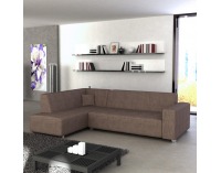 Rohová sedačka s rozkladom a úložným priestorom Colli L - hnedá