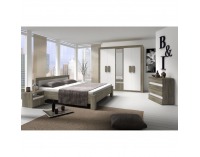 Šatníková skriňa so zrkadlom Mediolan 5D - dub sonoma truflový / biela