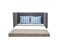 Rozkladacia pohovka s úložným priestorom Katarina - sivá