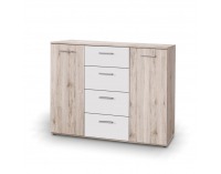 Dvojdverová komoda Valeria 26 - dub pieskový / biela