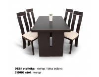 Jedálenská stolička Desi - wenge / béžová