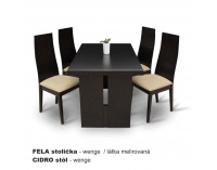 Jedálenská stolička Fela - wenge / svetlohnedá melírovaná