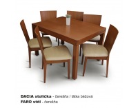 Jedálenská stolička Dacia - čerešňa / béžová