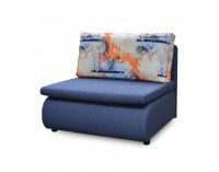 Rozkladacie kreslo s úložným priestorom Keny - modrá / vzor (T382)