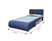 Rozkladacie kreslo s úložným priestorom Keny - modrá / vzor (T382)