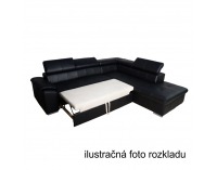 Kožená rohová sedačka s rozkladom Lable P - biela