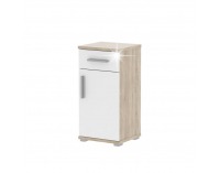 Kúpeľňová skrinka Lessy LI 3 - dub sonoma / biely vysoký lesk