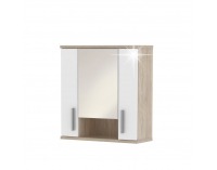 Kúpeľňová skrinka na stenu Lessy LI 1 - dub sonoma / biely vysoký lesk