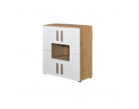 Skrinka Katar K8 - san reno / biela / cappuccino