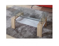 Konferenčný stolík Libor - dub sonoma / číre sklo