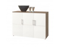Trojdverová komoda Punto New 3 - dub sonoma / biela