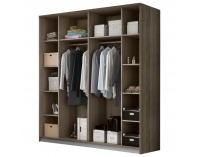 Šatníková skriňa s posuvnými dverami Madison New 2D 200 cm - dub sonoma truflový / sivá