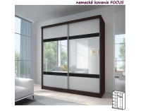 Šatníková skriňa Multi 2 2D 183x218 cm - dub cambridge / biela / čierne sklo