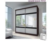 Šatníková skriňa Multi 2 2D 203x218 cm - dub cambridge / biela / čierne sklo