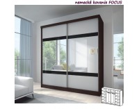 Šatníková skriňa Multi 2 2D 233x218 cm - dub cambridge / biela / čierne sklo