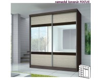 Šatníková skriňa Multi 3 2D 203x218 cm - dub cambridge / kubánske drevo / tmavohnedé sklo