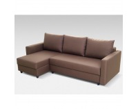 Rohová sedačka s rozkladom a úložným priestorom Evan L/P - hnedá