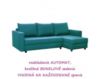 Rohová sedačka s rozkladom a úložným priestorom Evan L/P - tyrkysová