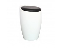 Taburetka s úložným priestorom Dalila - biela / čierna