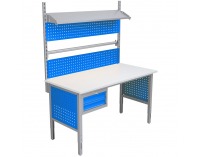Baliarenský stôl s nadstavbou a úchytom na papier 1550 03 - svetlosivá / modrá