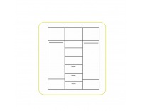 Šatníková skriňa so zrkadlom Emio Typ 3 3D - dub sonoma / oranžová