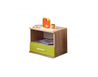 Nočný stolík Emio Typ 5 - dub sonoma / zelená