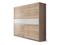 Šatníková skriňa Golden 2D - dub sonoma / biela