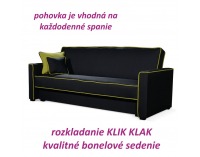 Rozkladacia pohovka s úložným priestorom Lumia - čierna / neónová