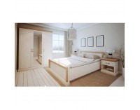 Manželská posteľ s roštom Royal L1 160 - biela sosna nordická / dub divoký