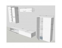 Obývacia stena Canes - slivka / čierny vysoký lesk