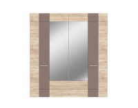 Šatníková skriňa so zrkadlom Chamion 84 4D - dub sonoma / kakao