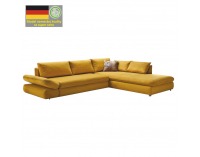 Rohová sedačka s rozkladom a úložným priestorom Sylt L/P - horčicová
