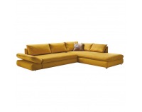 Rohová sedačka s rozkladom a úložným priestorom Sylt L/P - horčicová