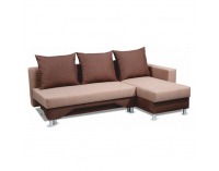 Rohová sedačka s rozkladom a úložným priestorom Pady P - piesková / hnedá