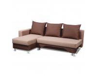 Rohová sedačka s rozkladom a úložným priestorom Pady L - piesková / hnedá