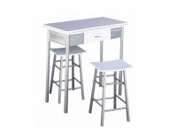 Barový set Homer 1+2 - strieborná / biela