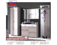 Botník (skrinka na topánky) s nadstavbou Rachel - dub canyon / biely vysoký lesk