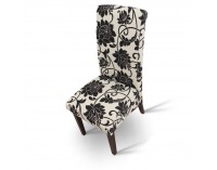 Jedálenská stolička Judy - tmavý orech / vzor kvety