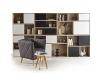 Regál Slade 211514 Typ 4 - dub / sivočierna