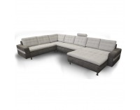 Rohová sedačka U Trikar U L - svetlosivá / tmavosivá